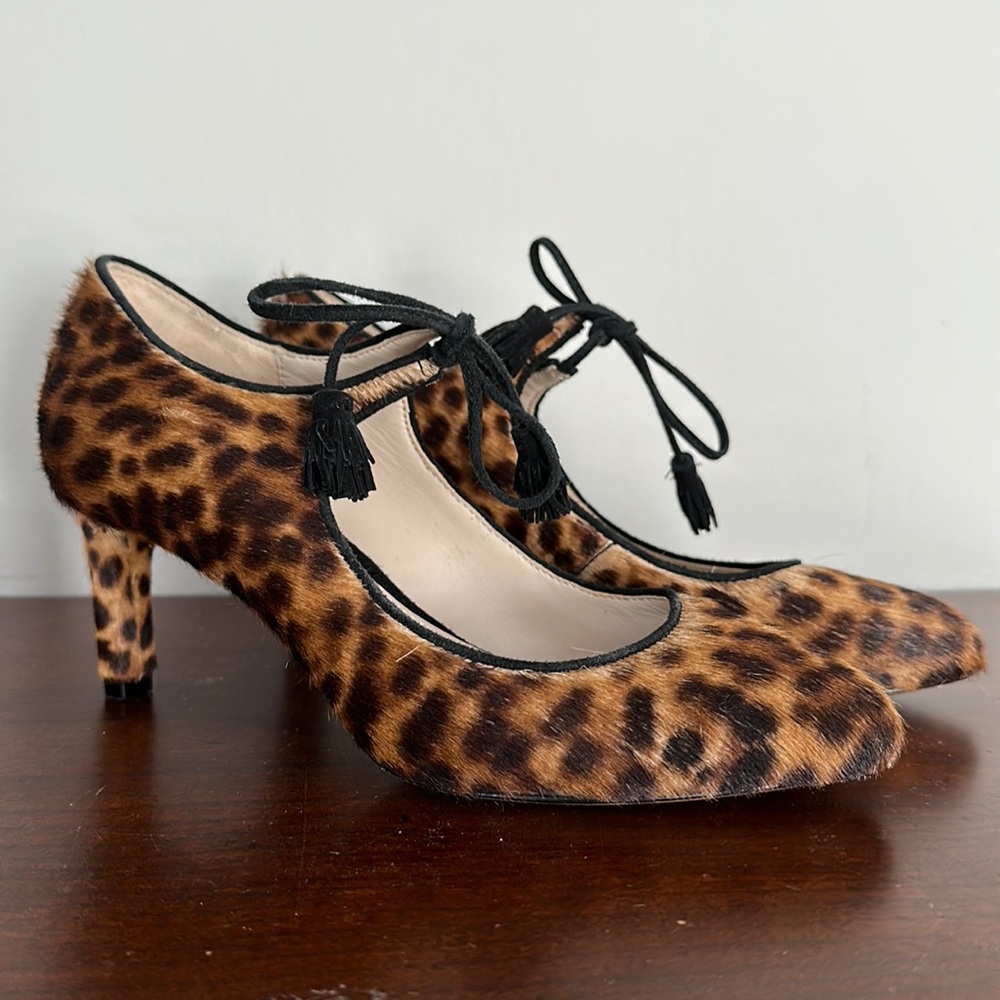 Boden leopard fur maryjane heels lilli
